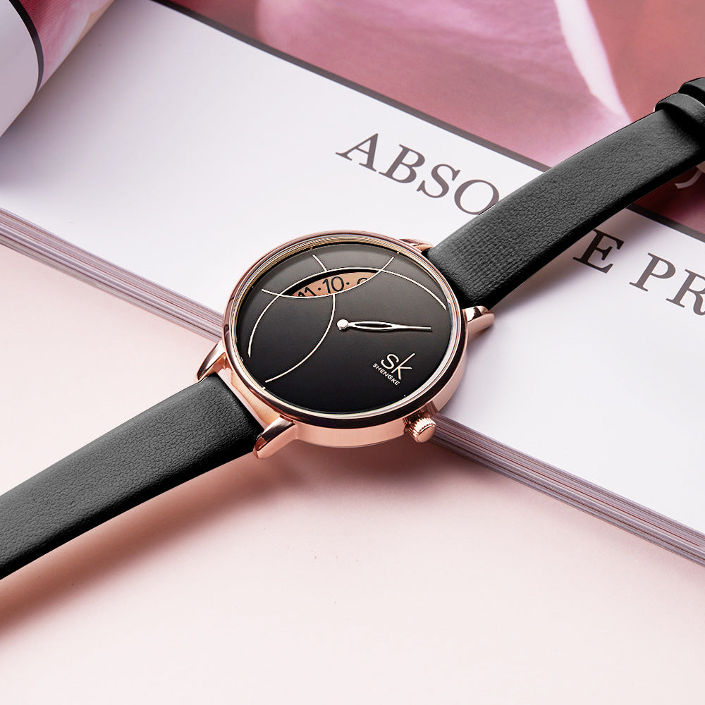 Women's Fashion Watch – Creative Mesh Strap, Simple Niche Brand Design
