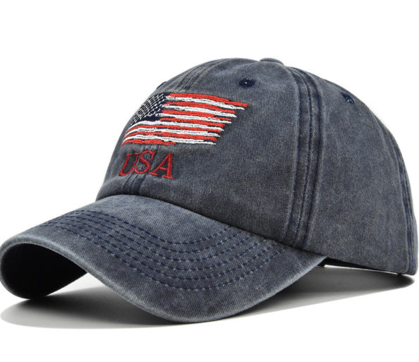 Vintage American Baseball Cap – Embroidered Peaked Cap