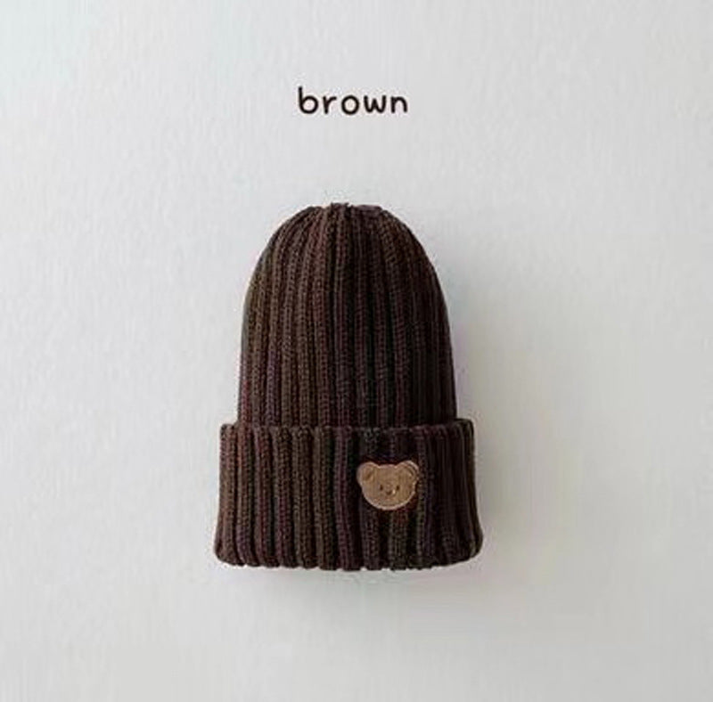 Baby Winter Hat – Cute Embroidered Wool Hat for Boys & Girls, Candy Color Ear Cover