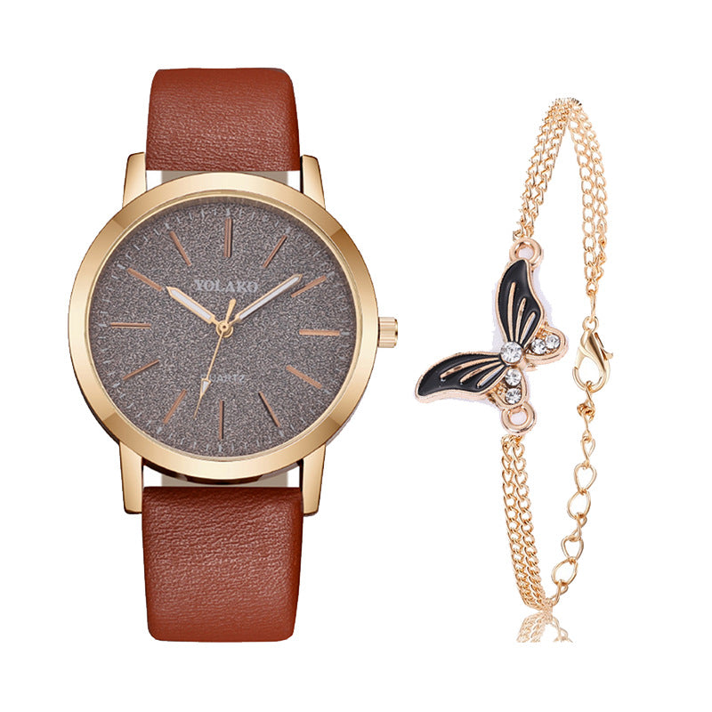 Women's Fashion Plaid Pattern Quartz Watch – Simple Digital Scale Design