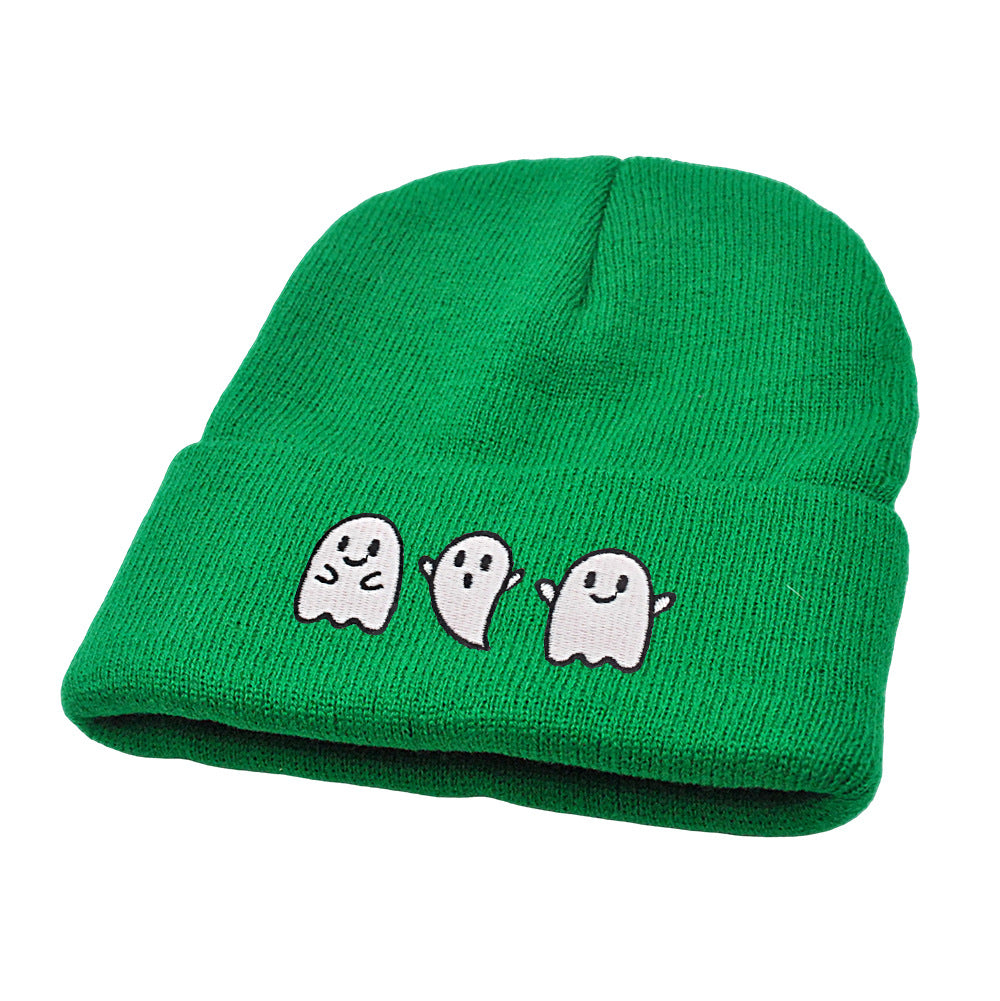 Luminous Ghost Knitted Hat – Cute Halloween Devil Beanie, Festive Hip-Hop Pullover Hat
