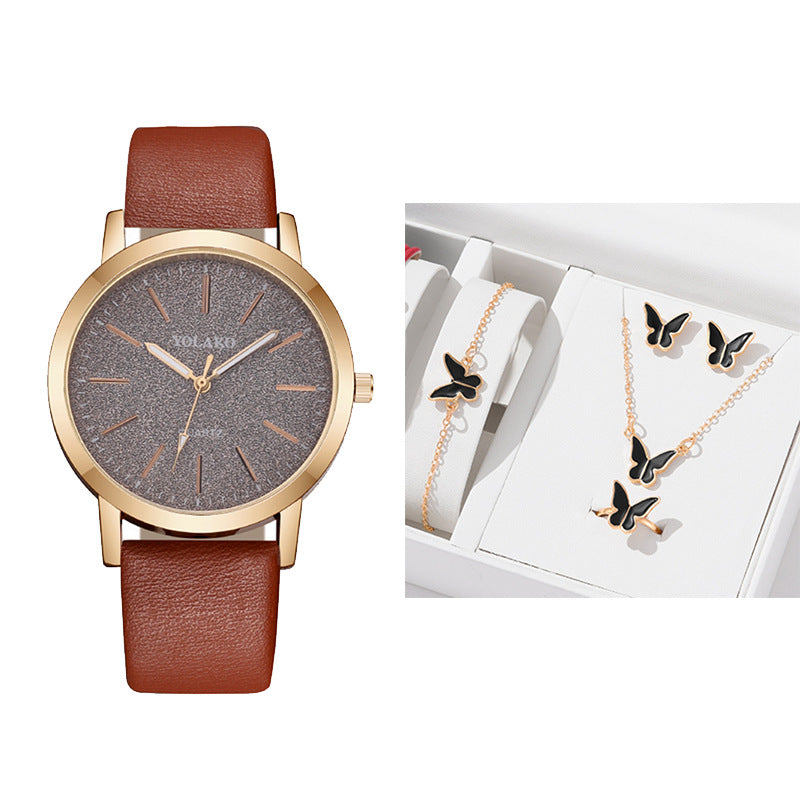 Women's Fashion Plaid Pattern Quartz Watch – Simple Digital Scale Design