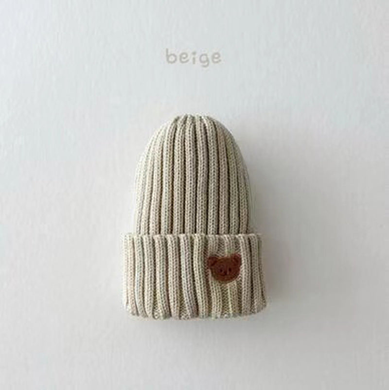 Baby Winter Hat – Cute Embroidered Wool Hat for Boys & Girls, Candy Color Ear Cover