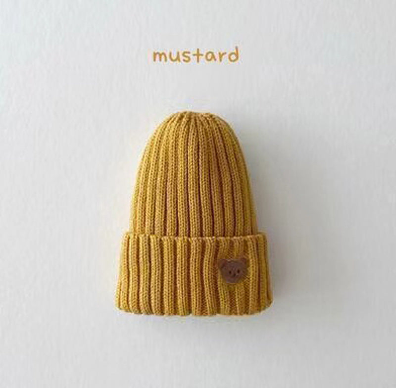 Baby Winter Hat – Cute Embroidered Wool Hat for Boys & Girls, Candy Color Ear Cover