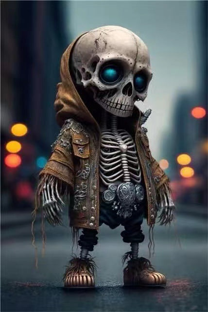 Halloween Skull Doll Decoration – Trendy Skull Design for Home & Garden