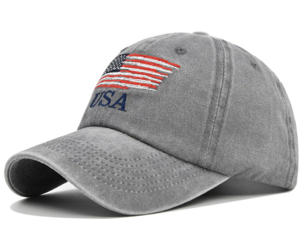 Vintage American Baseball Cap – Embroidered Peaked Cap