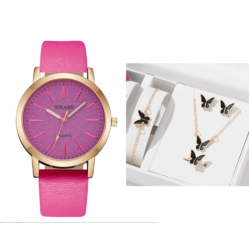 Women's Fashion Plaid Pattern Quartz Watch – Simple Digital Scale Design