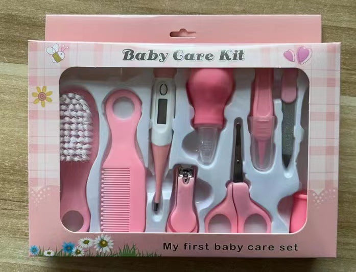 10-Piece Baby Care Set with Brush, Comb, Nasal Aspirator & Thermometer