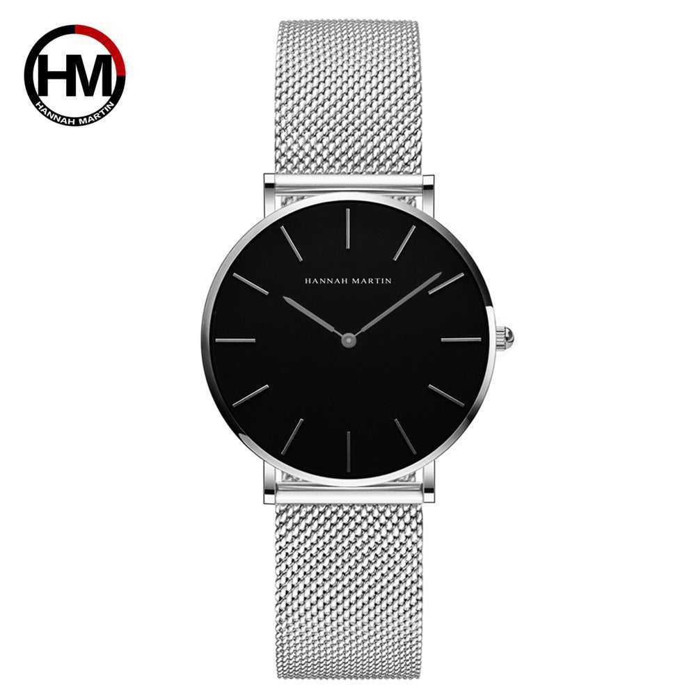 36mm Waterproof Steel Chain Watch – Nordic Minimalist Style Slim Ladies' Watch