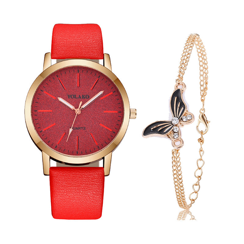 Women's Fashion Plaid Pattern Quartz Watch – Simple Digital Scale Design