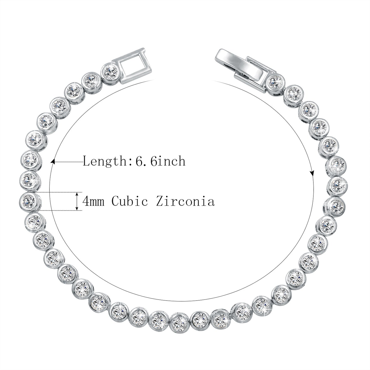 Simple Copper Zircon Platinum Bracelet – White Gold, Champagne Gold & Rose Gold Options