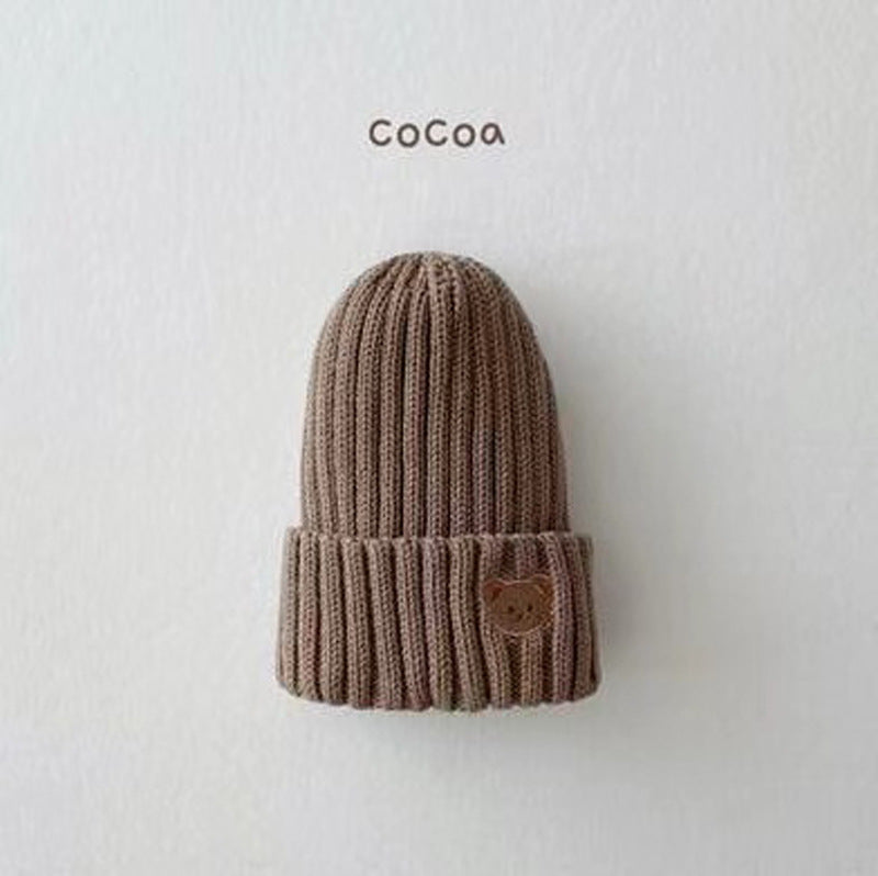 Baby Winter Hat – Cute Embroidered Wool Hat for Boys & Girls, Candy Color Ear Cover