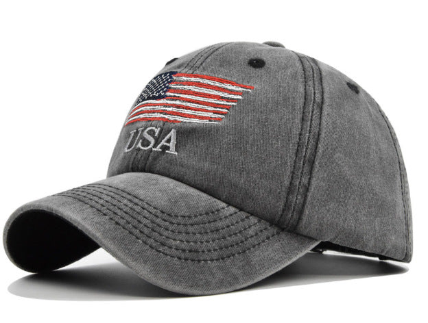 Vintage American Baseball Cap – Embroidered Peaked Cap