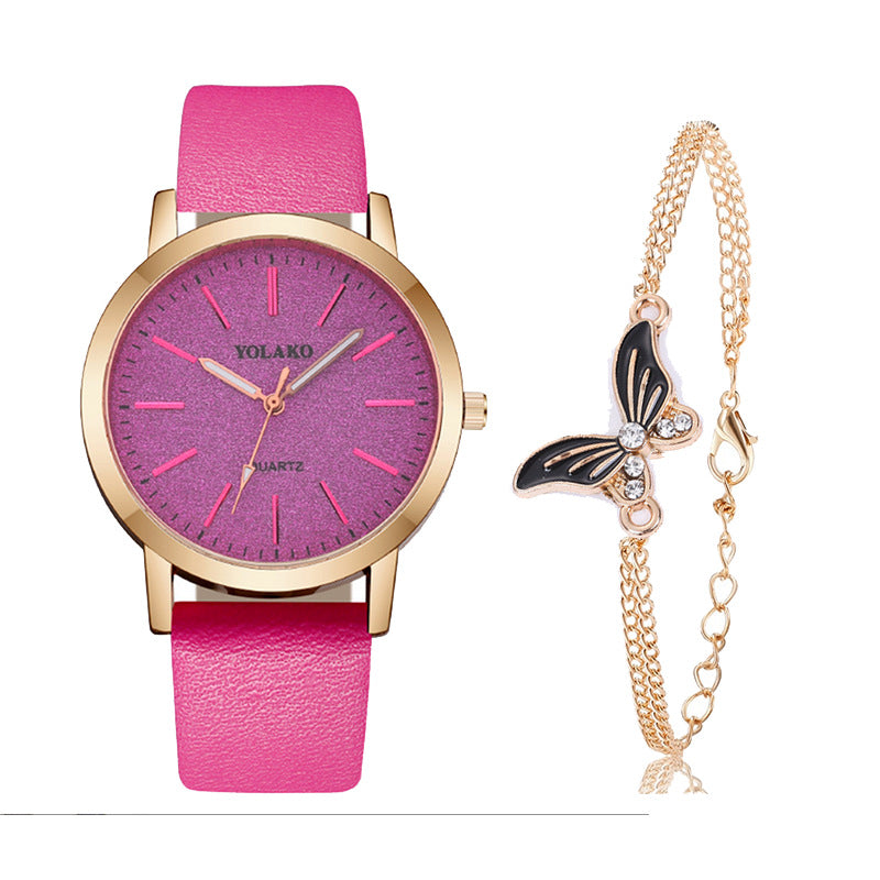 Women's Fashion Plaid Pattern Quartz Watch – Simple Digital Scale Design
