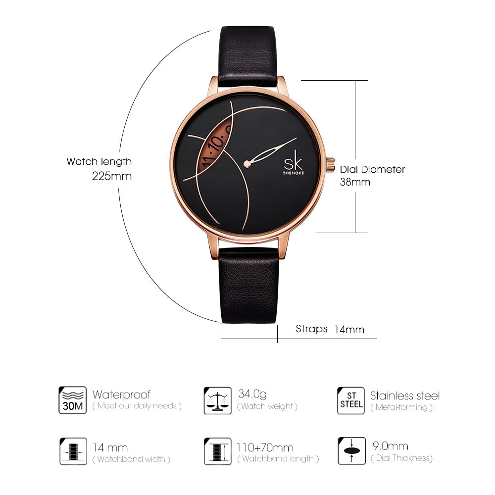 Women's Fashion Watch – Creative Mesh Strap, Simple Niche Brand Design