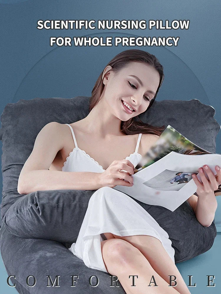 U-Shaped Maternity Pillow for Pregnant Women – Soft Waist and Abdomen Support Body Cushion