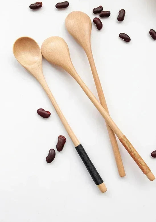 Deluxe Bamboo Wooden Spoon with Long Handle – Multifunctional Stirring & Soup Teaspoon for Kitchen Use