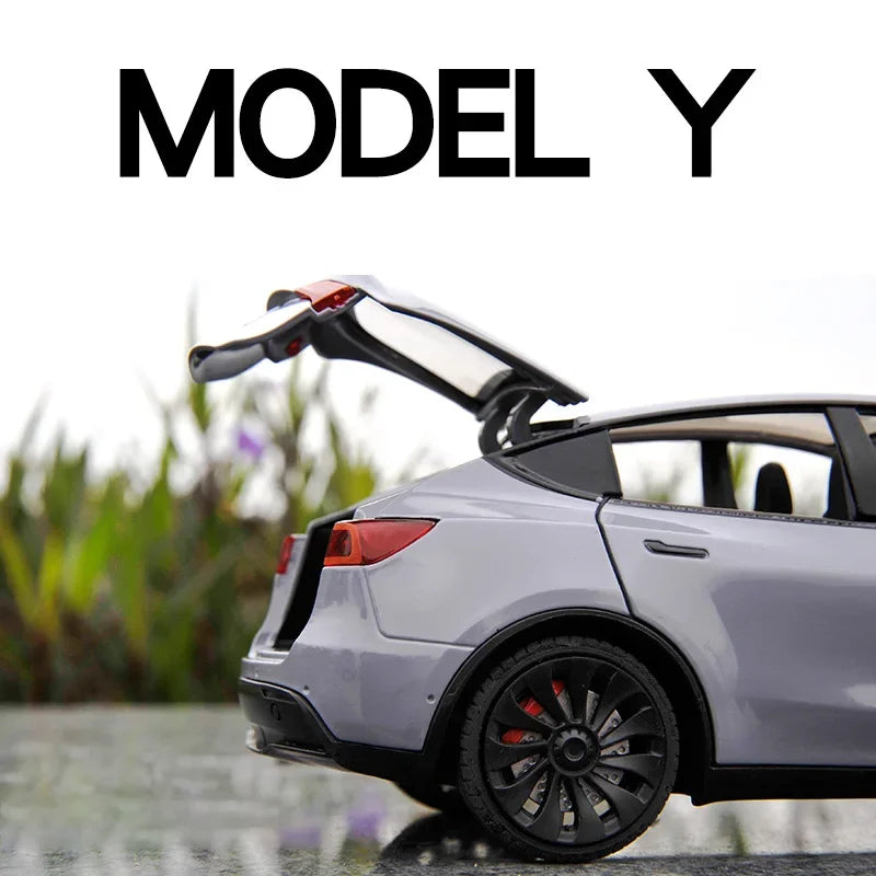 1:24 Tesla Model Y, 3, S Diecast Car – Alloy Toy with Sound & Light