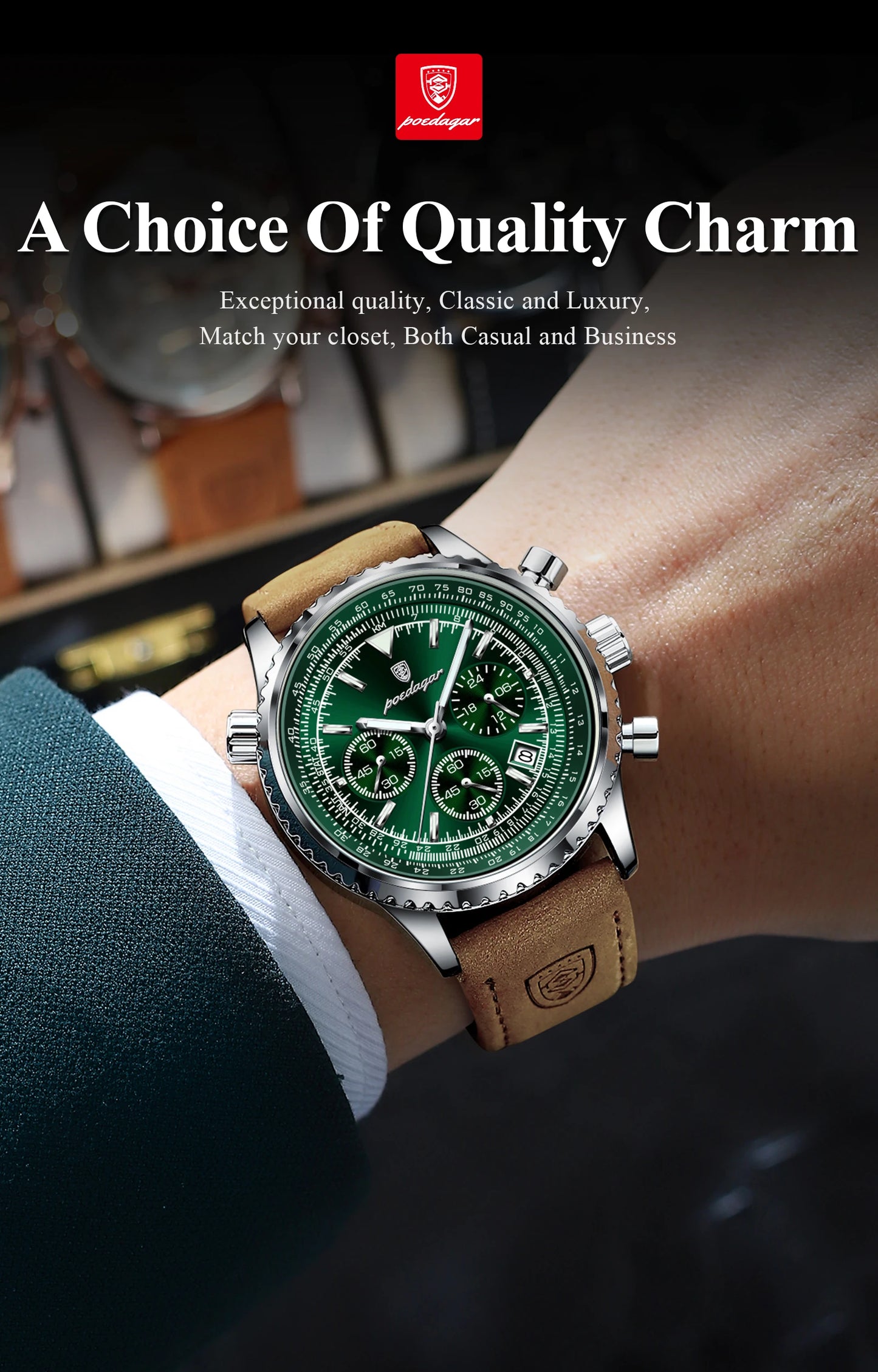 Luxury Waterproof Quartz Chronograph Watch for Men – Luminous Date & Military Style