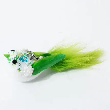 Natural Feather Cat Teaser Replacement Head – Bite-Resistant Toy with Bells