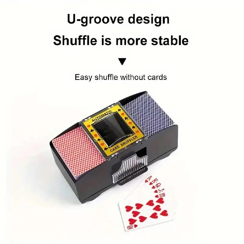 Automatic Poker Card Shuffler – Battery Operated Card Shuffling Machine For Board Games (2 Deck Capacity)