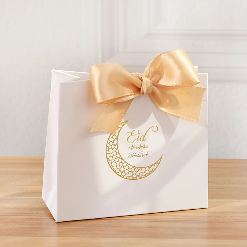 Eid Mubarak Candy Boxes - 10/20pcs Kraft Paper Gift Packing for Ramadan Kareem Party Supplies 2025