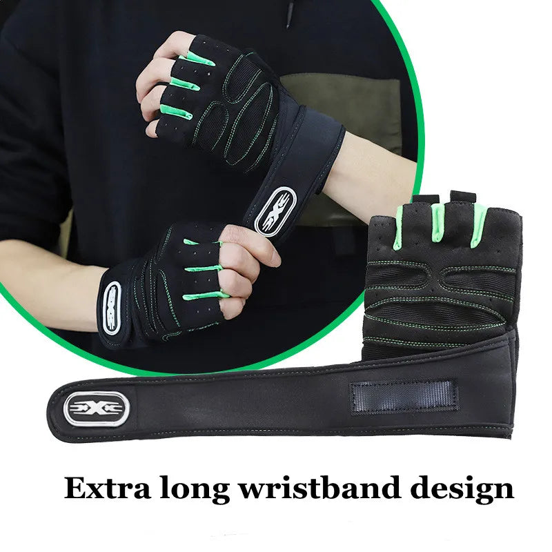 Fingerless Weightlifting Gloves - Half Finger Gym Gloves for Men & Women