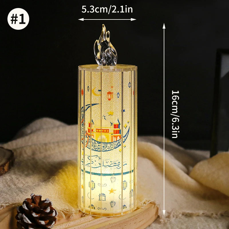 Ramadan 2025 LED Lantern – Eid Mubarak Table Ornament