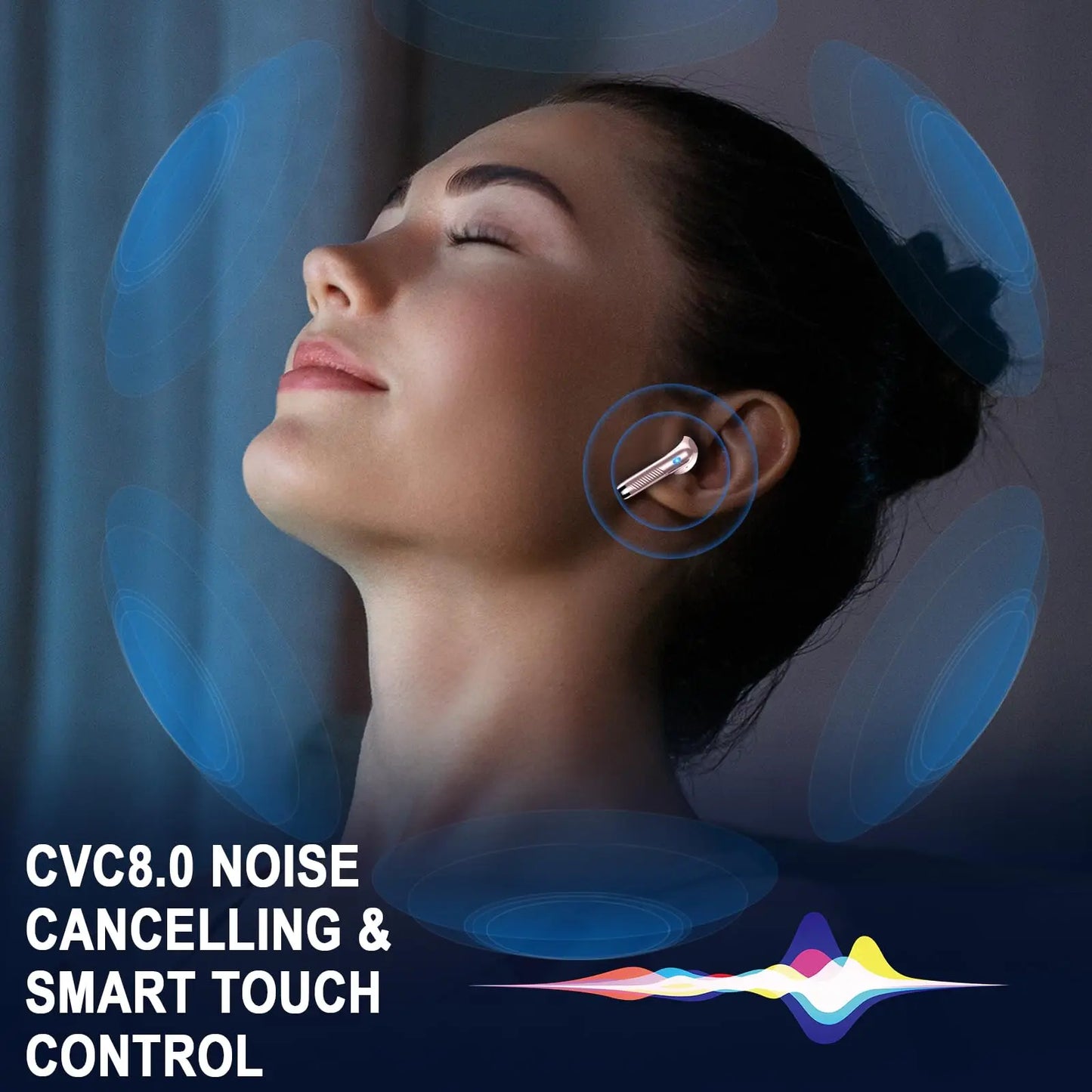 Bluetooth 5.3 Wireless Earbuds with Noise Cancelling Mic & 40H Playback