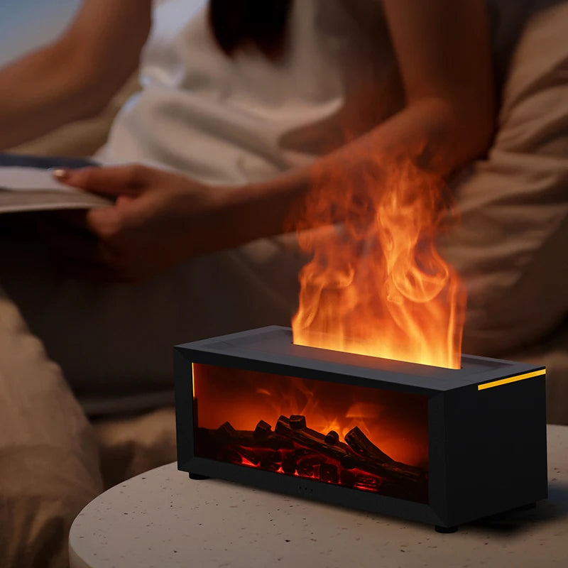 Fireplace Flame Humidifier – Simulated Aromatherapy & Ambient Light, USB Plug-In
