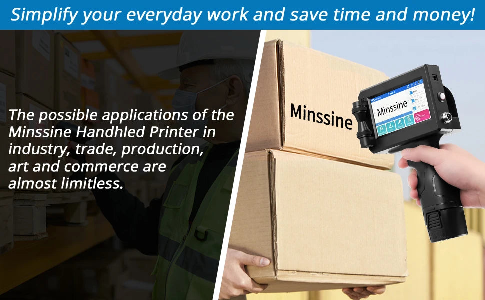 Handheld Inkjet Printer - 12.7/25.4mm QR, Barcode & Logo Coding Machine - Multi-Language, Expiry Date Printer