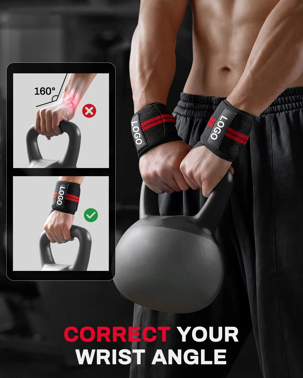 Weightlifting Wrist Wraps – Extra Strength Gym Support Straps for Fitness & Training