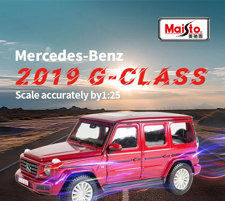 Maisto 1:24 2019 Mercedes-Benz G-Class G500 Diecast Model Car Toy – Silver Grey