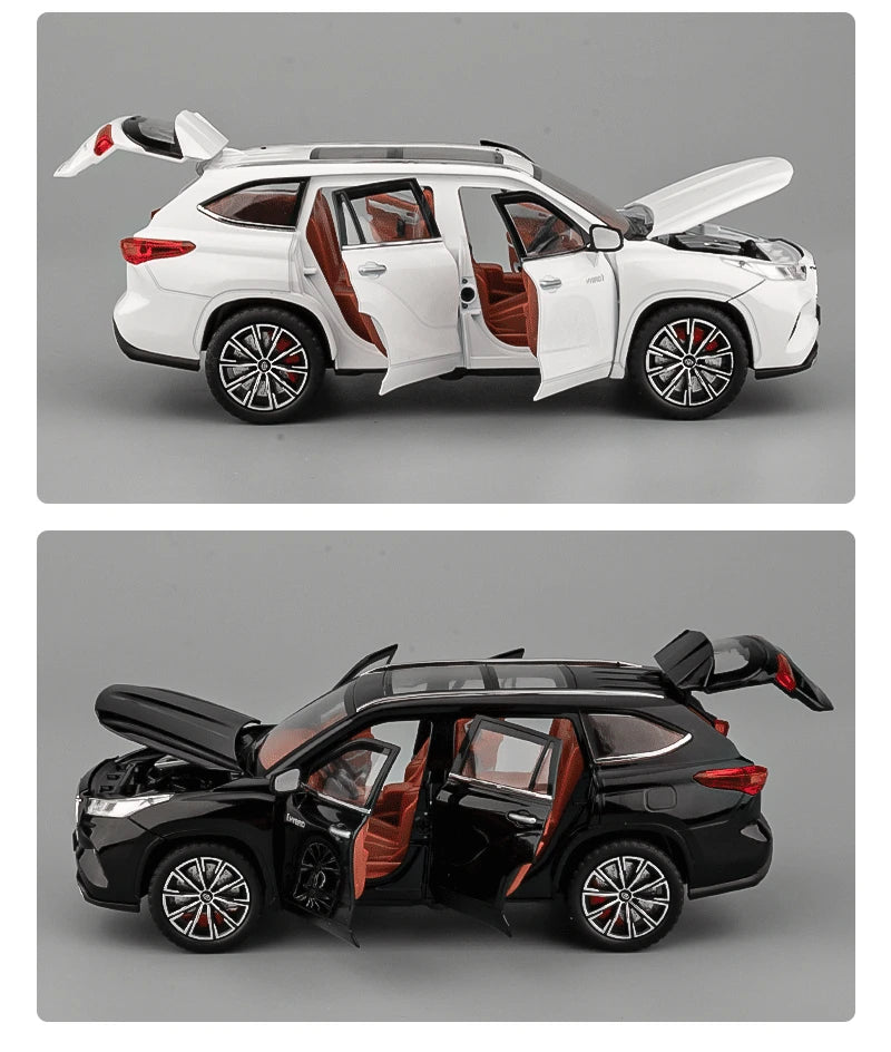 1:24 Highlander SUV Diecast Model – Alloy Toy Car with Sound & Light