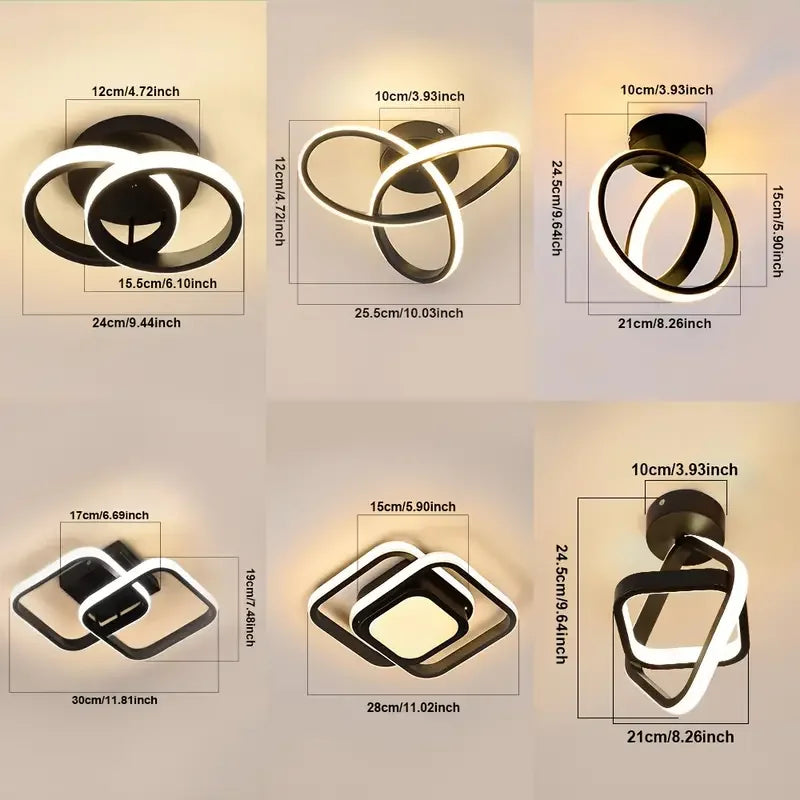 Modern Square LED Ceiling Light - Small Aisle Lamp with Adjustable Color Temperature