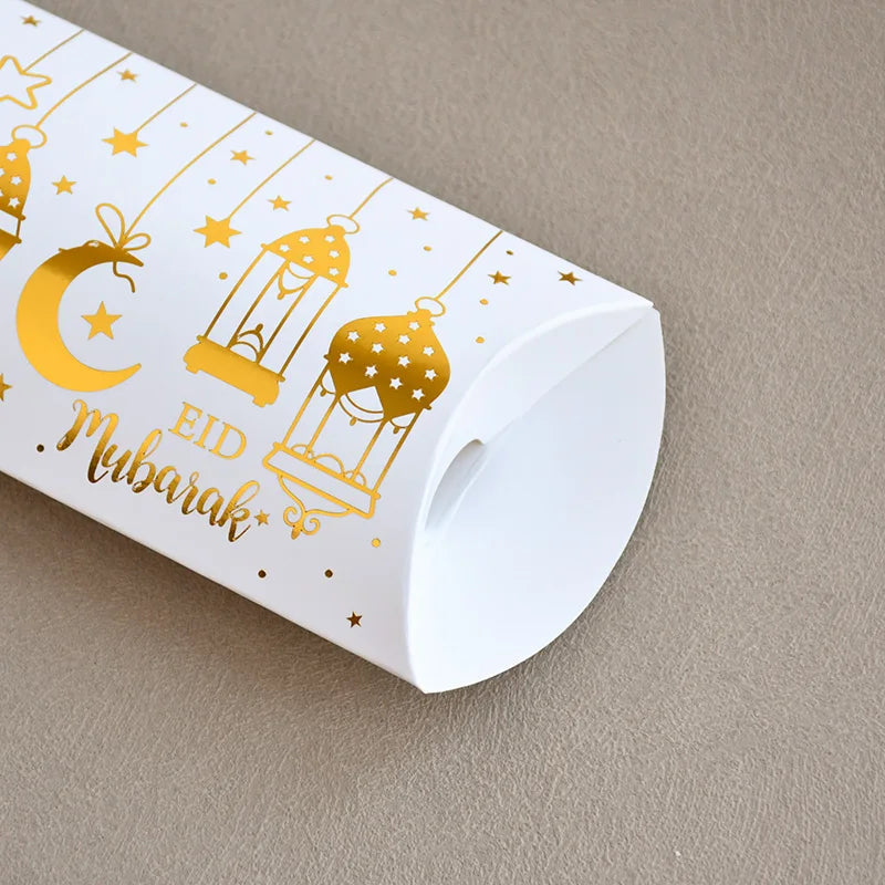 Eid Mubarak Candy Boxes - 10/20pcs Kraft Paper Gift Packing for Ramadan Kareem Party Supplies 2025