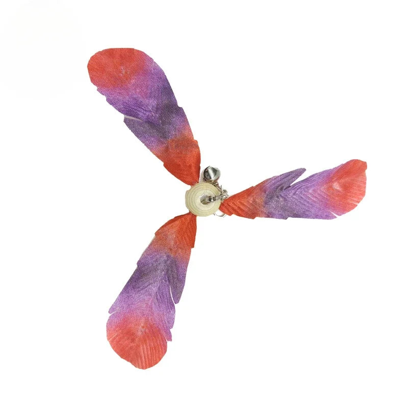 Natural Feather Cat Teaser Replacement Head – Bite-Resistant Toy with Bells