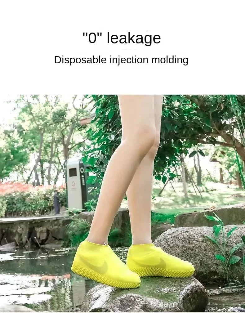 Silicone Waterproof Shoe Covers - Slip-Resistant Rubber Overshoes for Rainy Days