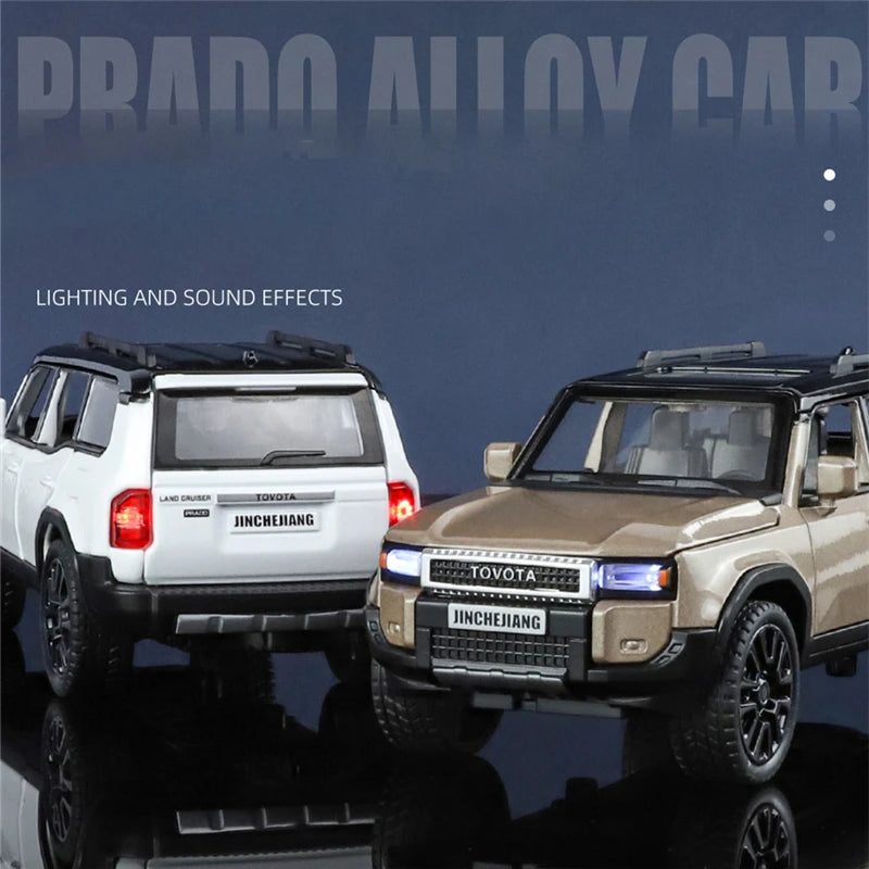 1:32 Toyota 2024 Prado Land Cruiser SUV Diecast Metal Car Toy with Sound & Light