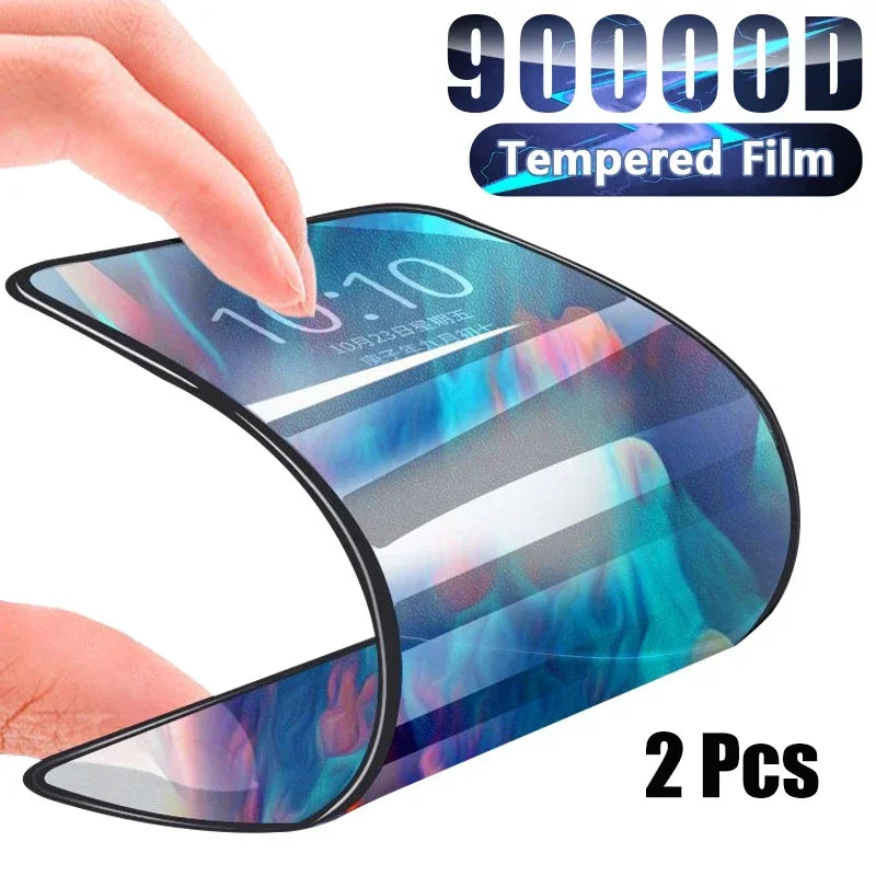 2 Pcs Ceramic Screen Protector for iPhone 16/15/14/13/12 Pro Max - Flexible & High-Clear