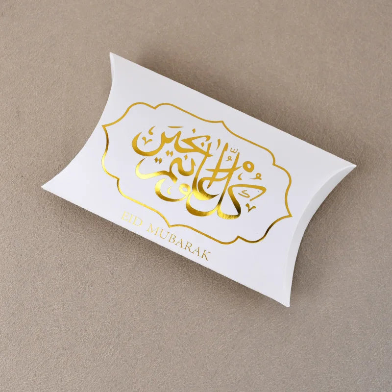 Eid Mubarak Candy Boxes - 10/20pcs Kraft Paper Gift Packing for Ramadan Kareem Party Supplies 2025