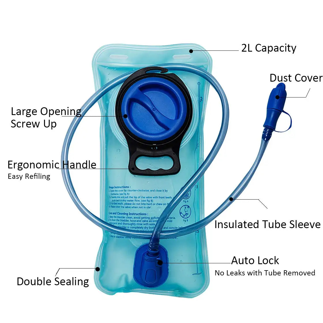 Leak-Proof Hydration Bladder Bag | BPA-Free Water Reservoir with Large Cap for Cycling
