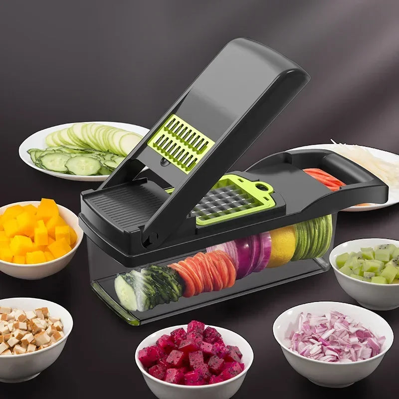 14-in-1 Multifunctional Vegetable Chopper & Slicer – Stainless Steel Food Grater for Easy Food Prep