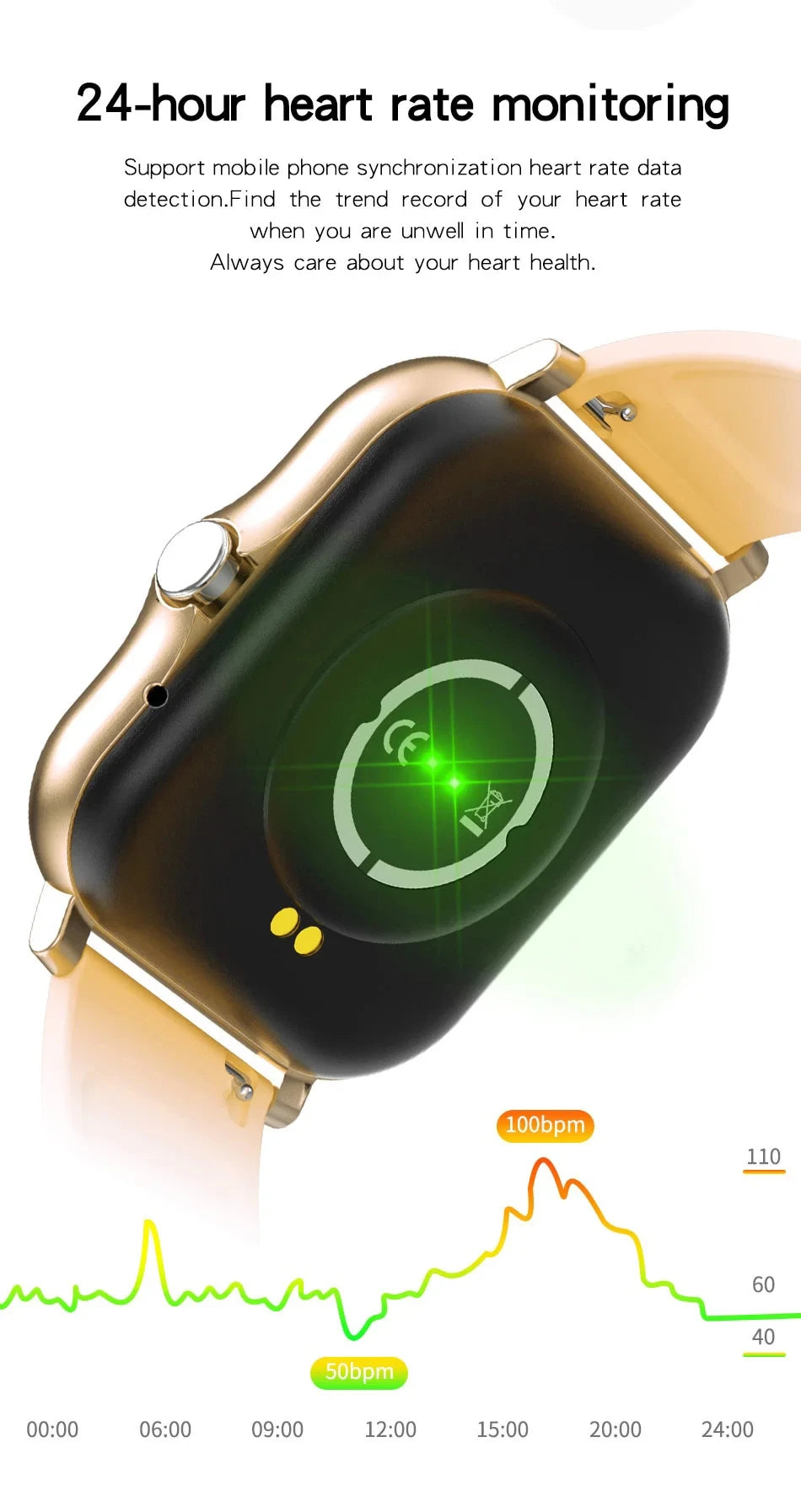 2024 Smartwatch for Men & Women – Full Touch Screen, Fitness Tracker, BT Call, Waterproof Sports Watch