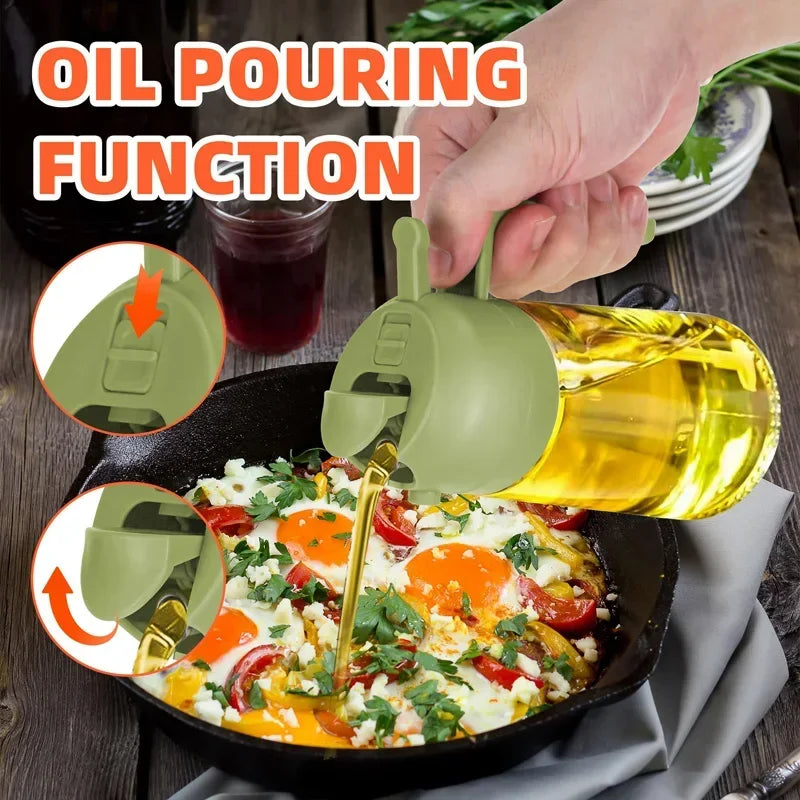 500ml Olive Oil Spray Bottle – Press-Type Dispenser for Cooking, BBQ & Baking