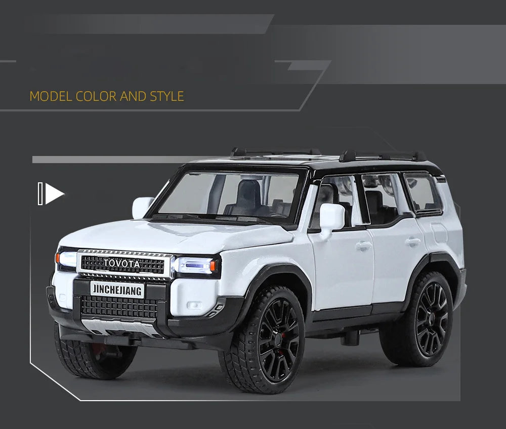 1:32 Toyota 2024 Prado Land Cruiser SUV Diecast Metal Car Toy with Sound & Light