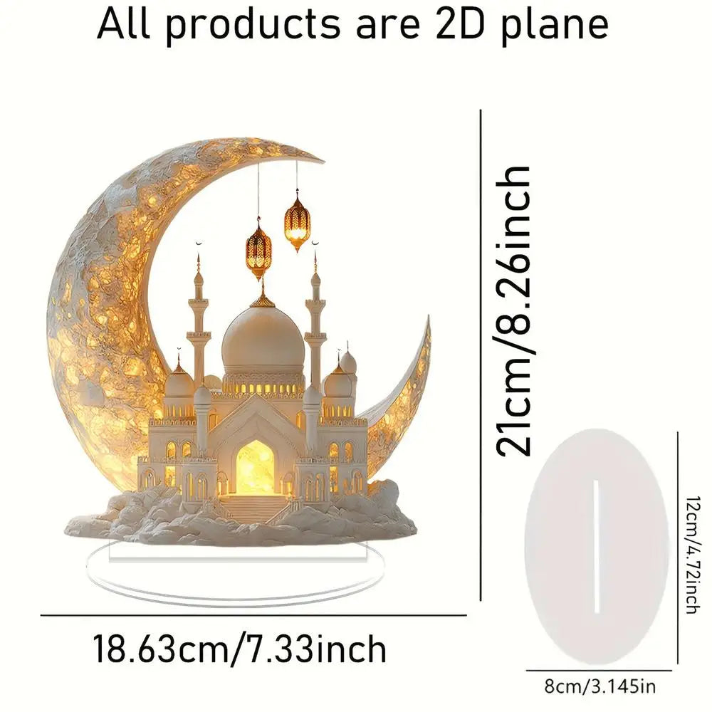 Ramadan 2025 Acrylic Eid Mubarak Ornament – Islamic Party Decor & Gifts