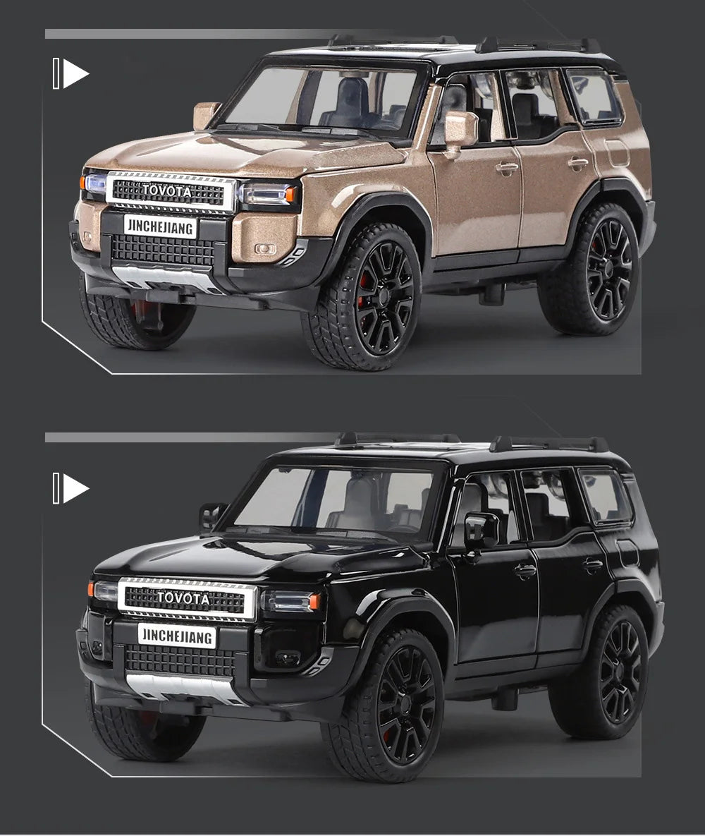1:32 Toyota 2024 Prado Land Cruiser SUV Diecast Metal Car Toy with Sound & Light