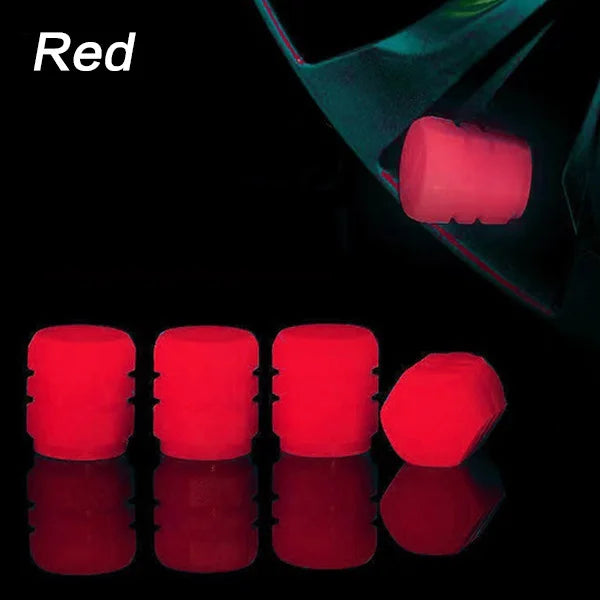 Universal Fluorescent Car Tire Valve Caps,Handmade Rhinestone Stem Covers,Illuminated Valves Nozzles,Car Accessories,4pcs