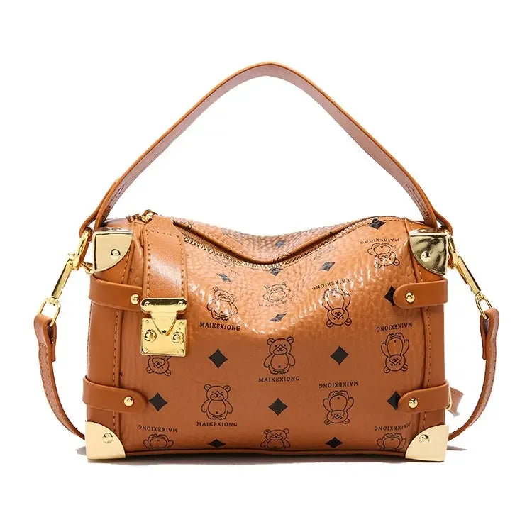 Women's 2025 Small PU Leather Square Shoulder Bag – Zipper Closure, Stylish Messenger Purse for Market, Gym, and City Walk